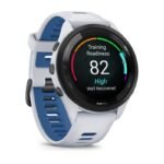 Garmin Forerunner 265 46mm Black Bezel with Whitestone Case White and Blue - Image 6