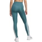 Adidas Optime Essentials 3-Stripes 7/8 Womens Leggings Green JY2152 - Image 3