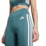 Adidas Optime Essentials 3-Stripes 7/8 Womens Leggings Green JY2152 - Image 4