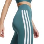 Adidas Optime Essentials 3-Stripes 7/8 Womens Leggings Green JY2152 - Image 5
