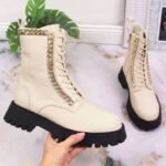 Artiker W HBH40 Insulated Leather Ankle Boots with Chain