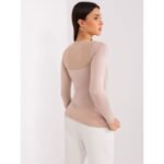 BASIC FEEL GOOD Beige Mesh Blouse (RV-BZ-9202.10X) - Image 4