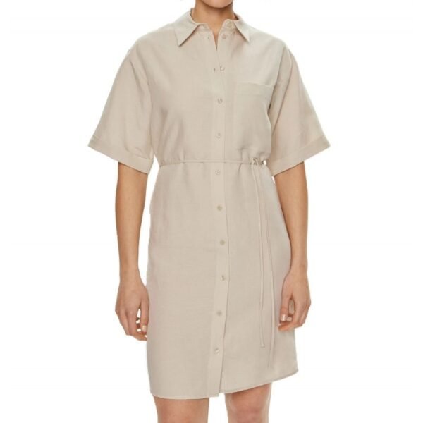 CALVIN KLEIN LINEN BLEND SHIRT DRESS