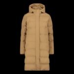 CMP womens long hooded jacket, winter waterproof, insulated, beige (34K0096/P814)