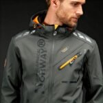 Geographical Norway Softshell Jacket Royaute DB 068 M WY8027H/GN/Dark Gray / Orange - Image 6