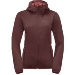 Jack Wolfskin Windhain Hoody W womens softshell jacket with hood, red (1307481_2866)