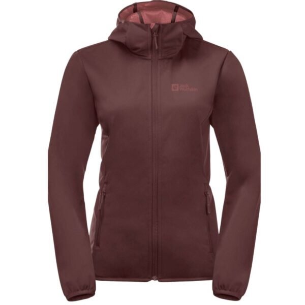 Jack Wolfskin Windhain Hoody W womens softshell jacket with hood, red (1307481_2866)