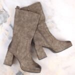 Jezzi W JEZ416B khaki insulated ankle boots with elastic band - Image 5