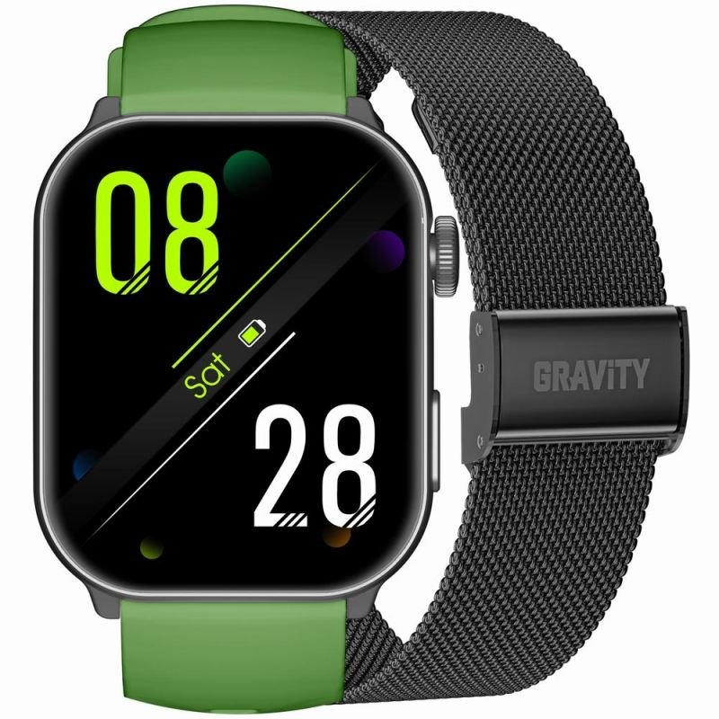 lupin-wear-ca-men-s-smartwatch-gravity-gt28-4-strap-bracelet-green-black-1830302 Gravity Mens Smartwatch GT28-4