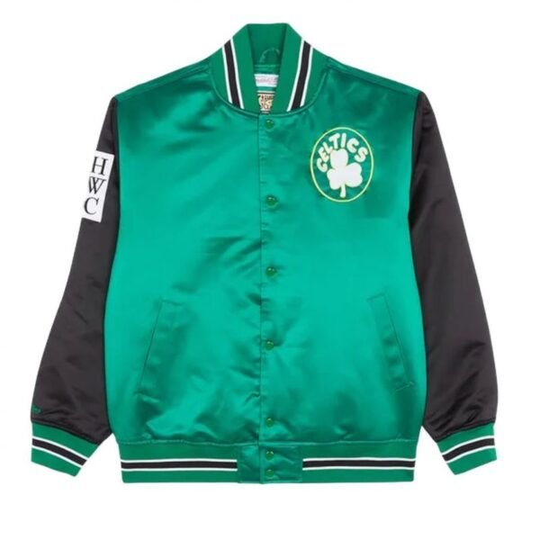 Mitchell Ness NBA Boston Celtics Primetime Heavyweight Satin Jacket Vintage Logo Celtics M JK8453-BCEKYGN