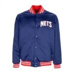 Mitchell Ness NBA Heavyweight Satin Jacket New Jersey Nets OJBF3413-NJNYYPPPNAVY
