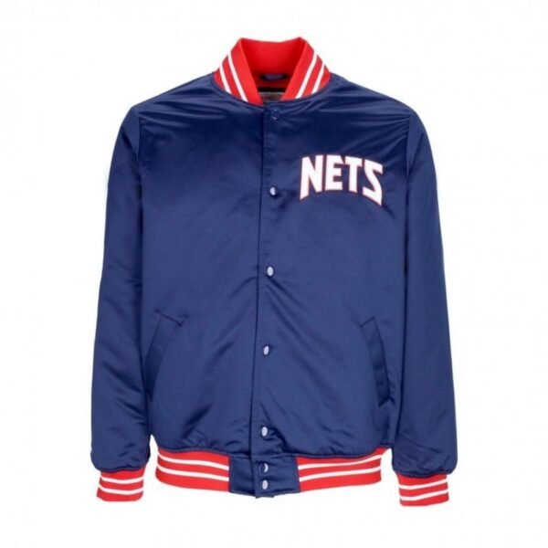 Mitchell Ness NBA Heavyweight Satin Jacket New Jersey Nets OJBF3413-NJNYYPPPNAVY