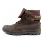 Palladium Mens Baggy Coated High Top Sneakers, Fashionable Dark Brown - Image 2