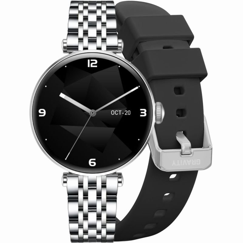 lupin-wear-ca-smartwatch-gravity-silver-black-2-straps-gt26-9-1830465 Gravity Smartwatch GT26-9: Elegant