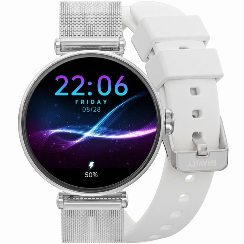 lupin-wear-ca-smartwatch-gravity-silver-white-2-straps-gt26-8-1830464 Smartwatch Gravity Silver White 2 Straps GT26-8 - Image 1