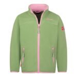 Trollkids Girls Oppdal Jacket XT sporty fleece jacket with zip, green (415-353)