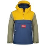 Trollkids Kids Kirkenes Anorak Waterproof Rain Jacket Yellow/Blue (322-703)