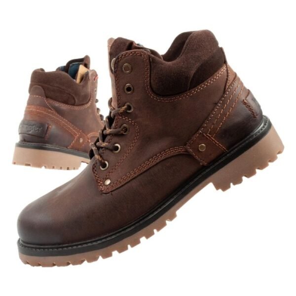 Wrangler Yuma mens boots, Chelsea boots, elegant leather, dark brown