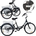 3-WHEEL FOLDING BIKE 24 BLACK SHIMANO 7-SPEED - Image 3