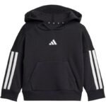 adidas Essentials Joggers 3 Stripes Fleece Hoodie Tracksuit for Kids Black JD6484 - Image 2