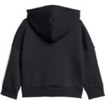 adidas Essentials Joggers 3 Stripes Fleece Hoodie Tracksuit for Kids Black JD6484 - Image 3