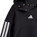 adidas Essentials Joggers 3 Stripes Fleece Hoodie Tracksuit for Kids Black JD6484 - Image 5