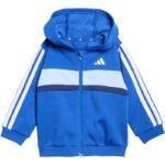 adidas Essentials Tiberio 3 Stripes Fleece Tracksuit for Kids Blue KC6004 - Image 2