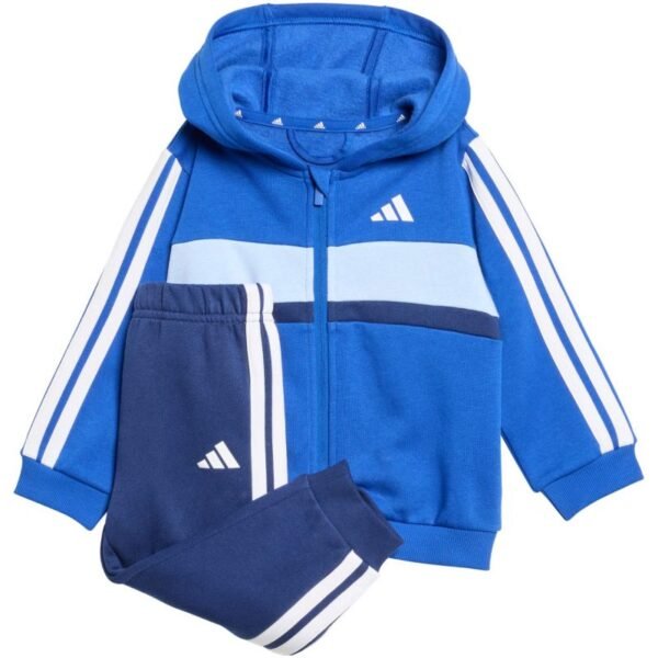 adidas Essentials Tiberio 3 Stripes Fleece Tracksuit for Kids Blue KC6004