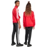 adidas Seasonal Essentials Tiberio 3-Stripes Tricot Kids Tracksuit Red and Black JI6214 - Image 3