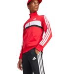 adidas Seasonal Essentials Tiberio 3-Stripes Tricot Kids Tracksuit Red and Black JI6214 - Image 4