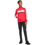 adidas Seasonal Essentials Tiberio 3-Stripes Tricot Kids Tracksuit Red and Black JI6214 - Image 6