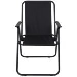 CAMPING CHAIR WITH ARMRESTS 52x44x75CM FOLDING BLACK - Image 2
