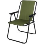 CAMPING CHAIR WITH ARMRESTS 52x44x75CM FOLDING GREEN