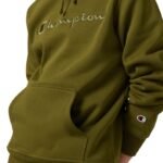 Champion Hooded Sweatshirt Mens Olive 220271 GS585 - Image 4