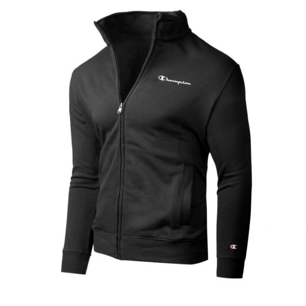 Champion mens black stand-up collar zip-up sweatshirt (218290 KK001)