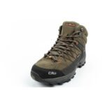 CMP Rigel mens trekking shoes, leather, durable, waterproof, high-ankle, olive - Image 3