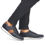 Comfortable mens leather shoes, navy blue, Rieker 11927-14 - Image 6