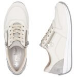 Cream Rieker N1100-80 womens leather sports shoes - Image 3