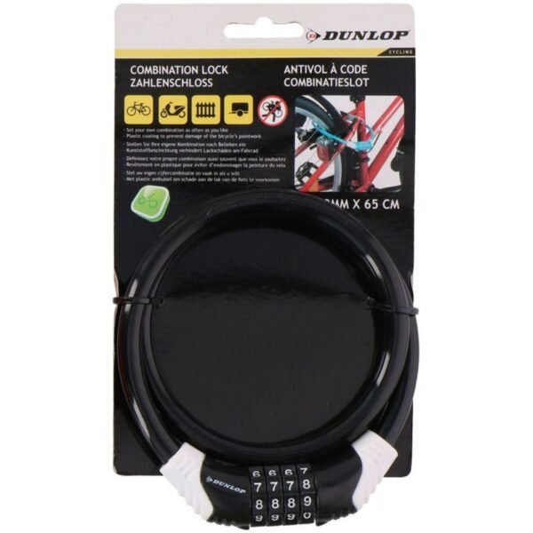 Dunlop spiral bicycle lock with code 1042800