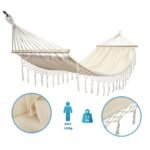 GARDEN HAMMOCK FOR 1 PERSON 200X100CM WITH SPREADER BAR AND FRINGE MIAMI ECRU - Image 2