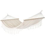 GARDEN HAMMOCK FOR 1 PERSON 200X100CM WITH SPREADER BAR AND FRINGE MIAMI ECRU - Image 3