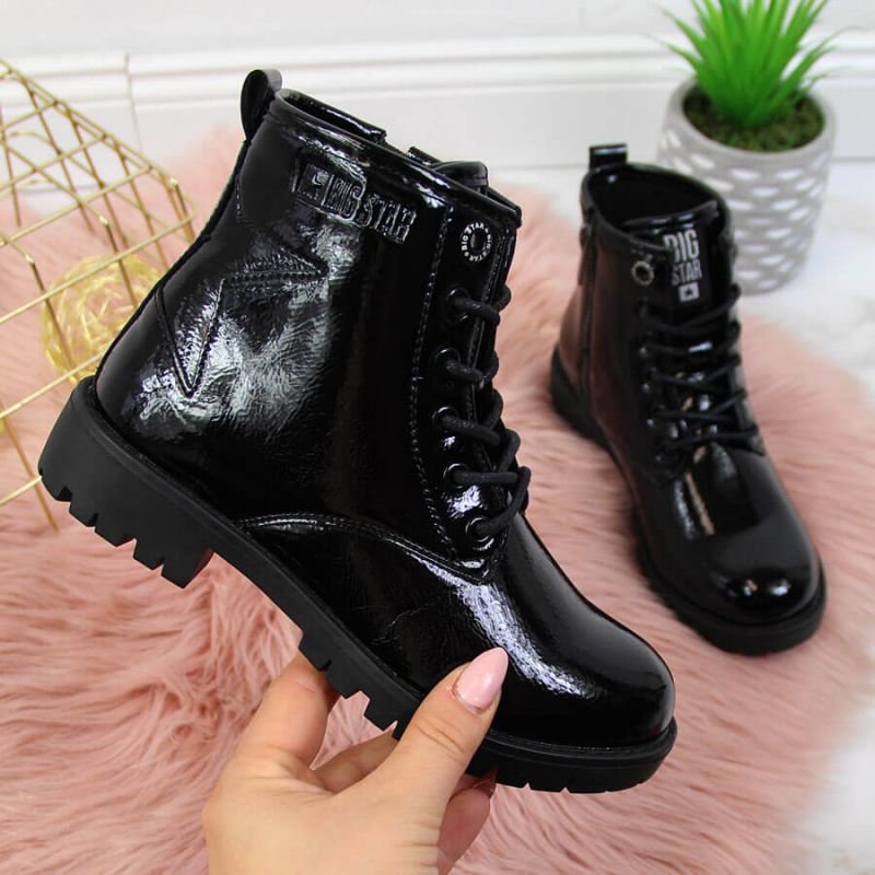 lupin-wear-ca-girls-black-combat-boots-big-star-jr-ii374045-747772 Girls black combat boots Big Star Jr II374045 - Image 1