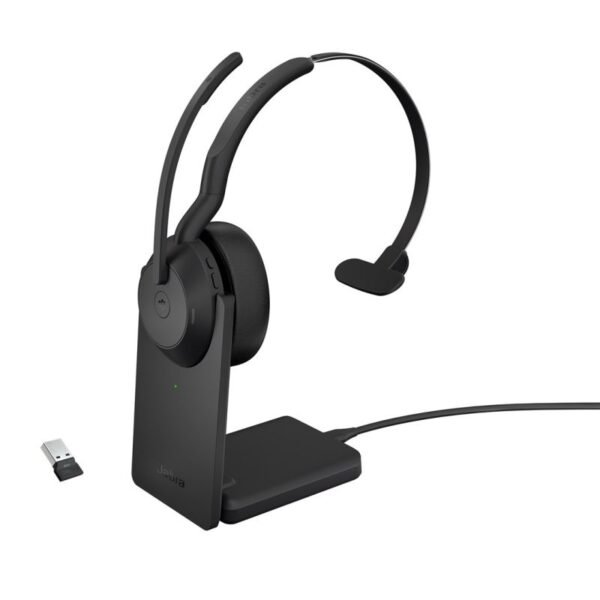 Jabra 25599-899-989 Headphones/Headset Wired Wireless Headband Office/Call Center Bluetooth Charging Base Black