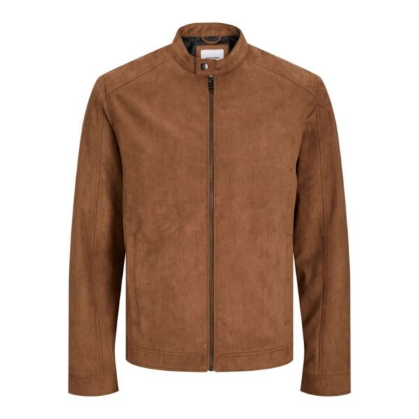 JackJones JJEDYLAN CLEAN JACKET NOOS 12261197 COGNAC synthetic suede jacket