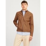 JackJones JJEDYLAN CLEAN JACKET NOOS 12261197 COGNAC synthetic suede jacket - Image 2