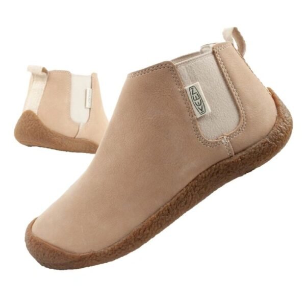 Keen womens shoes Mosey Chelsea ankle boots leather light beige