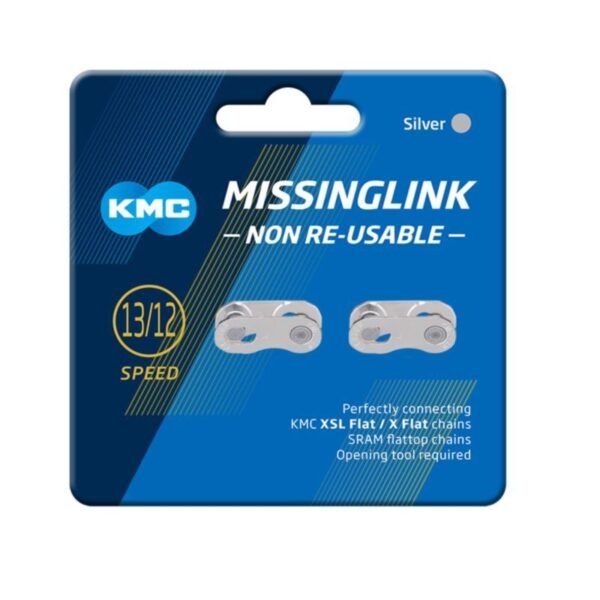 KMC FLATNR connector 2 pieces blister silver
