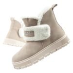 Lee Cooper womens boots winter boots fashionable sheepskin insulated leather beige