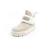 Lee Cooper womens boots winter boots fashionable sheepskin insulated leather beige - Image 3