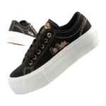 Lee Cooper womens sneakers platform black with gold